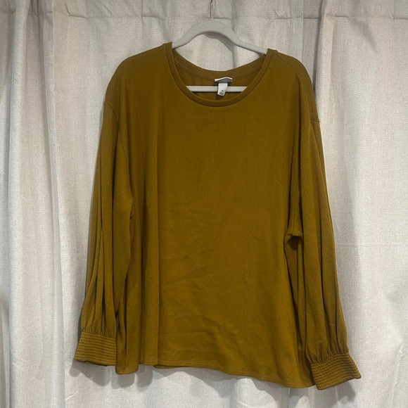 Ava & Viv Sweaters - Ava & Viv Mustard Ribbed Knit Top